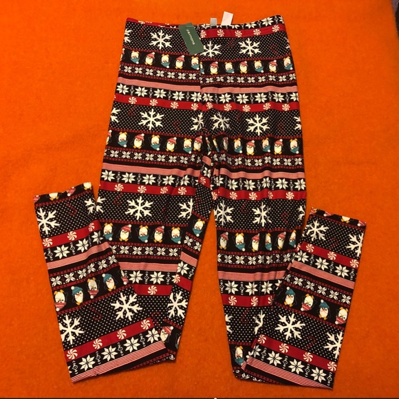 Festive winter holidays themed high rise stretch leggings NWT - Picture 2 of 5